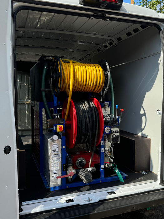 peugeot Boxer with 4000psi drain jetting machine installed for the drain cleaning industry