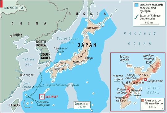 A delicada situação geopolítica japonesa. Cercado por poucos amigos. 