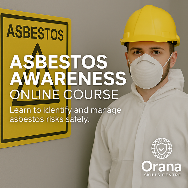 Employee working with asbestos, wearing respiratory protective equipment