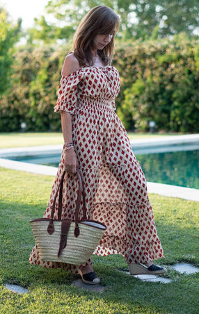 Vestido Indio Algodón block print