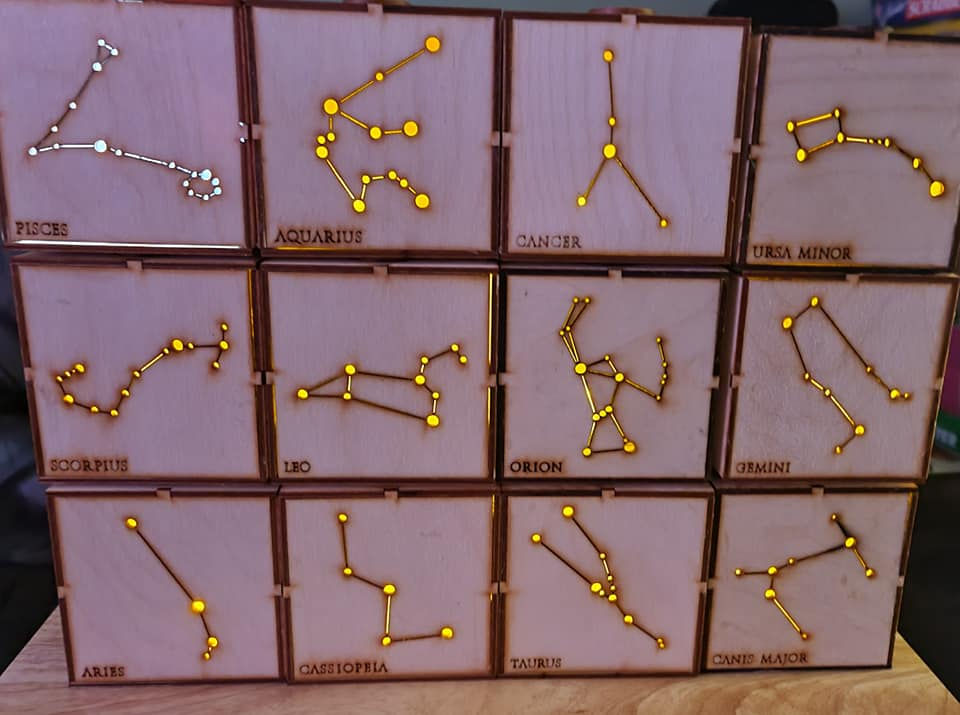Thumbnail: 12 Star Constellation Light boxes and Display Tray