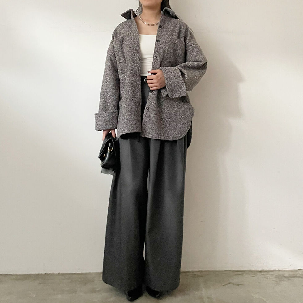 ブークレ素材オーバーシャツ