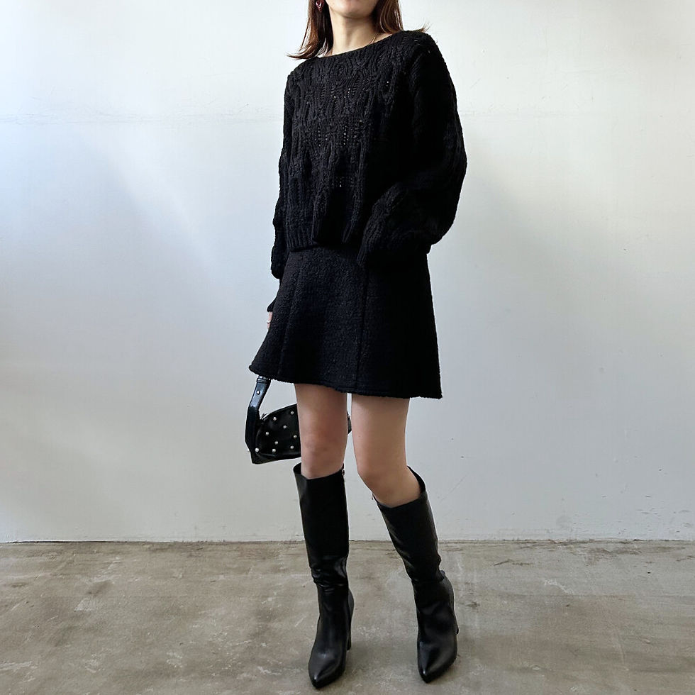 クロップドニットトップス