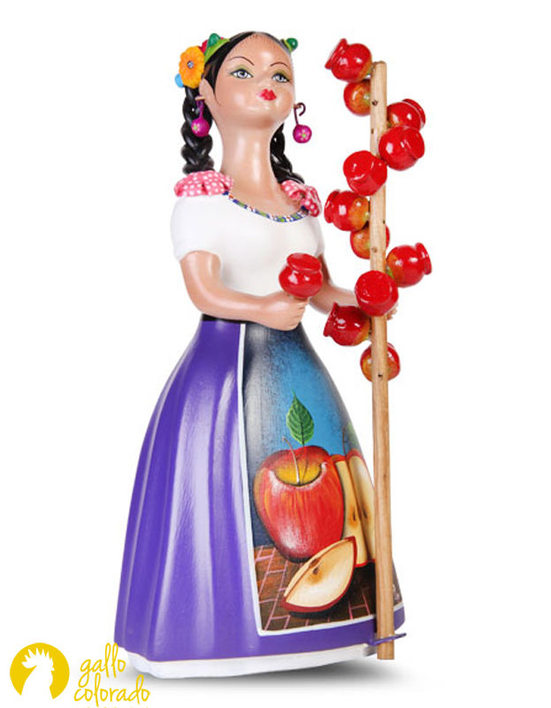 Ceramic Lupita doll, Apples