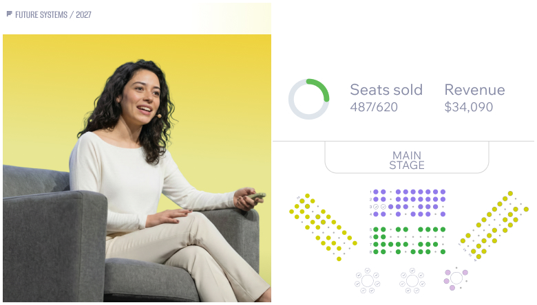 The event management dashboard of a live events site connected to Wix Headless
