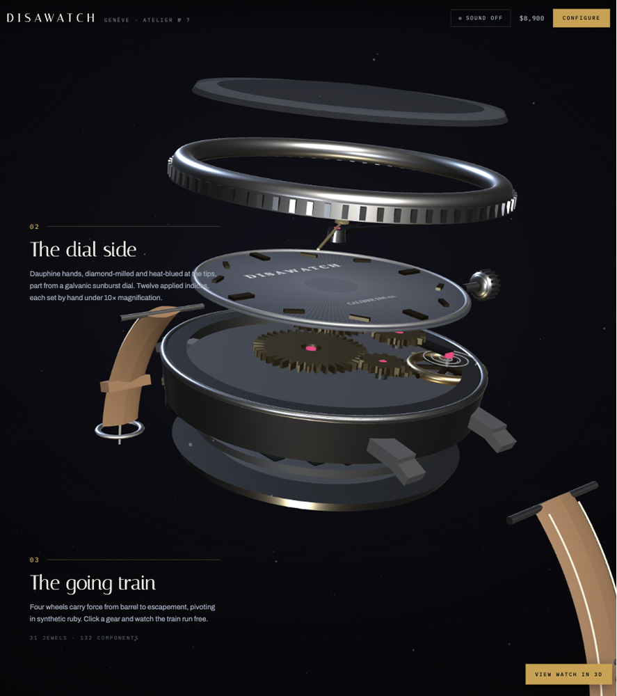 An online store selling luxury watches connected to Wix Headless for eCommerce and CMS