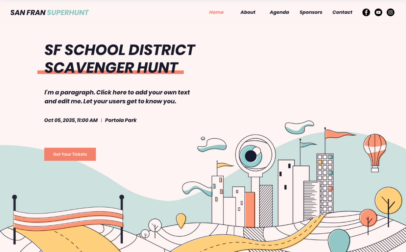 Template for a school event.