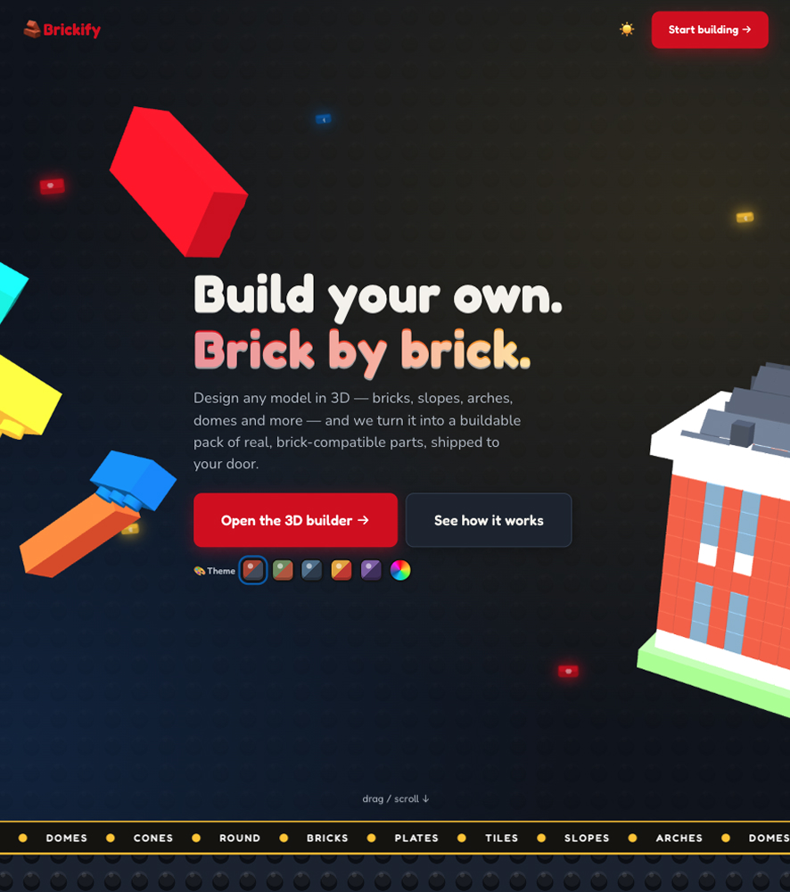 An online store selling 3D model parts connected to Wix Headless