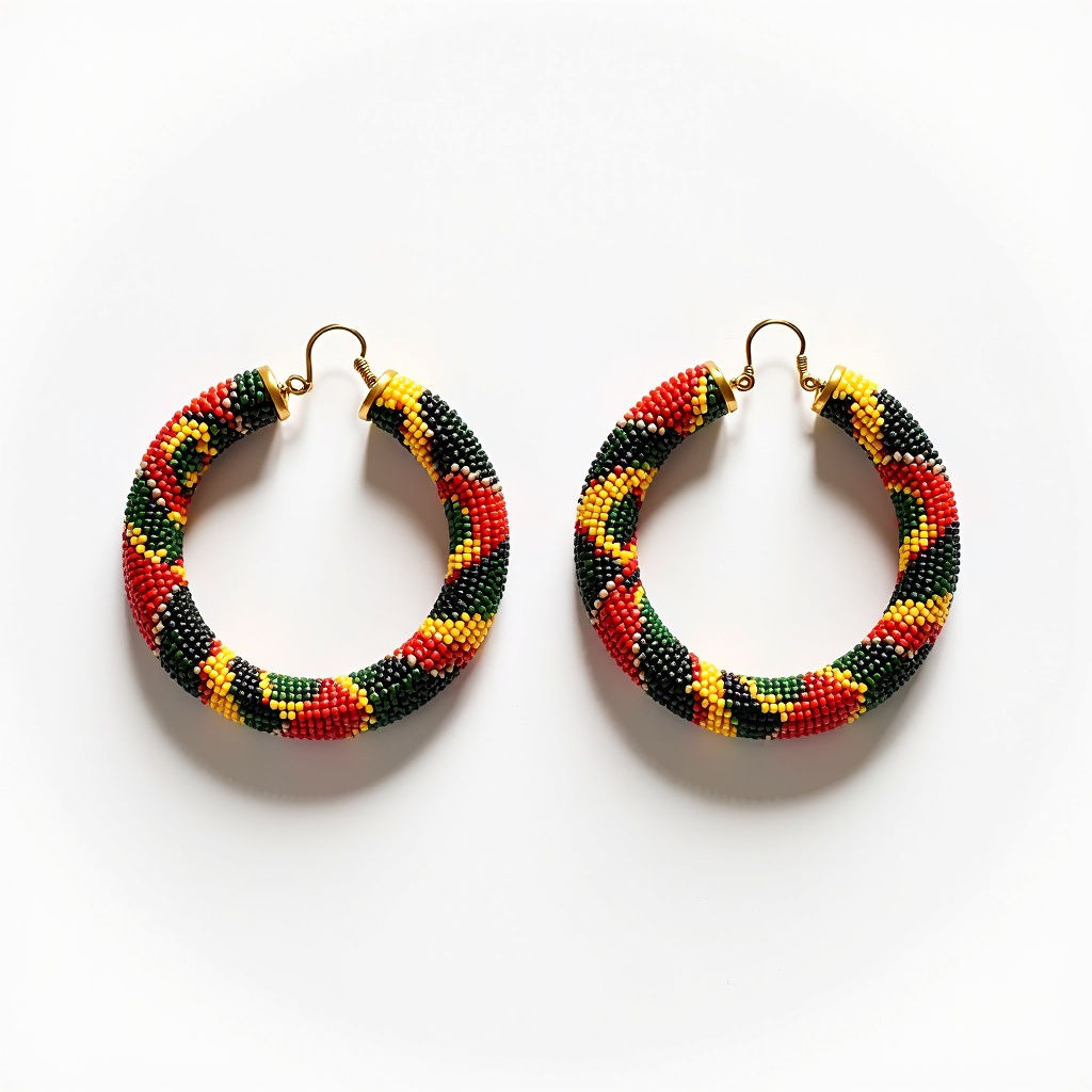 Ghana Bead Hoop Earrings
