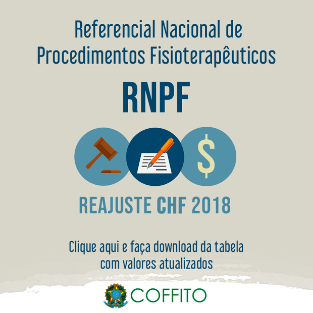 COFFITO divulga reajuste no Coeficiente de Honorários Fisioterapêuticos
