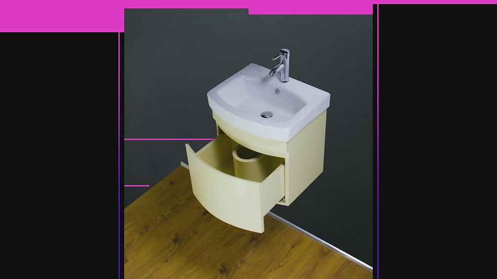 Thumbnail: Vanity Unit Cabinet Basin Sink Bathroom Wall Hung Mounted Square