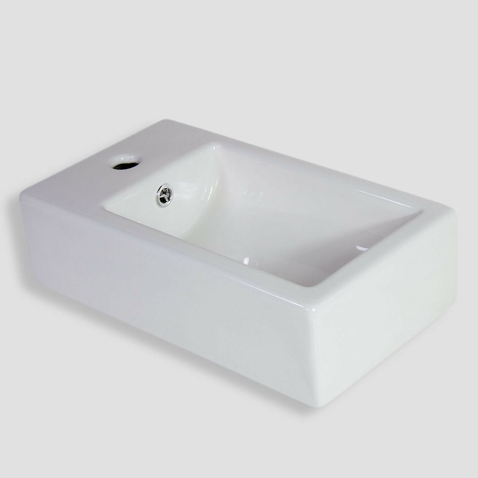 Thumbnail: Basin Sink Wall Hung Mounted Bathroom Cloakroom Corner Ceramic