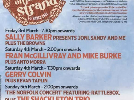 Wednesday 22nd February 2023 - Sitting Here, Hole in the Ceiling, Folk and the Strand and Coronation