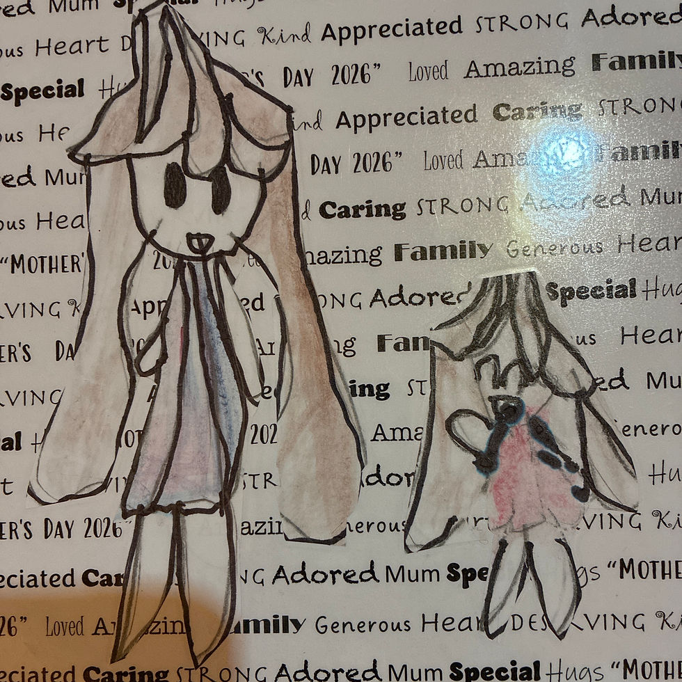 Cute picture E drew of me and her for Mothers Day  ❤️