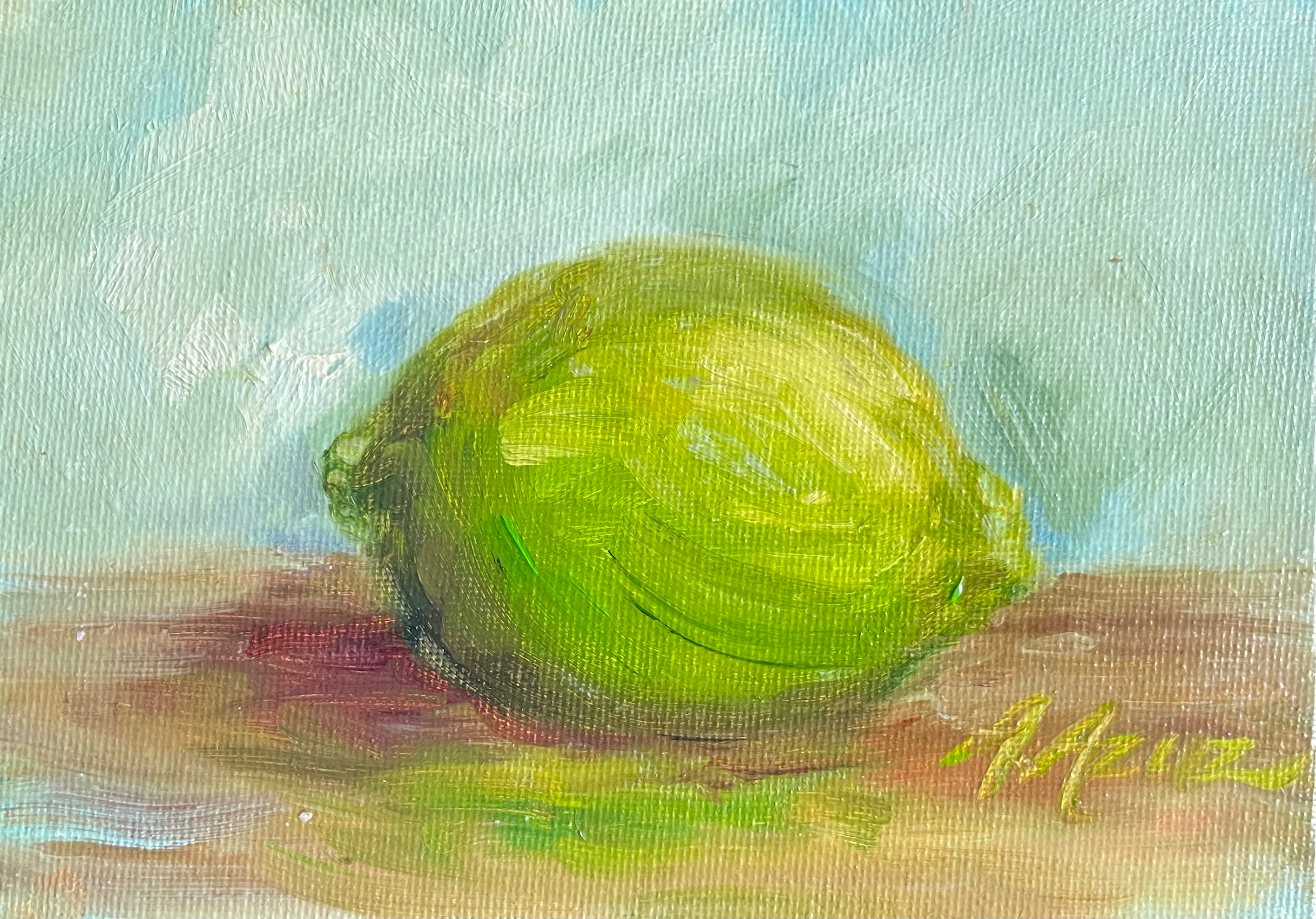 "Lime Feeling Good" - 7" x 5" oil on canvas panel