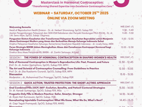 WEBINAR CONCEPTA 5: Masterclass in Hormonal Contraception sebagai Upaya Penguatan Layanan Kesehatan Reproduksi Perempuan