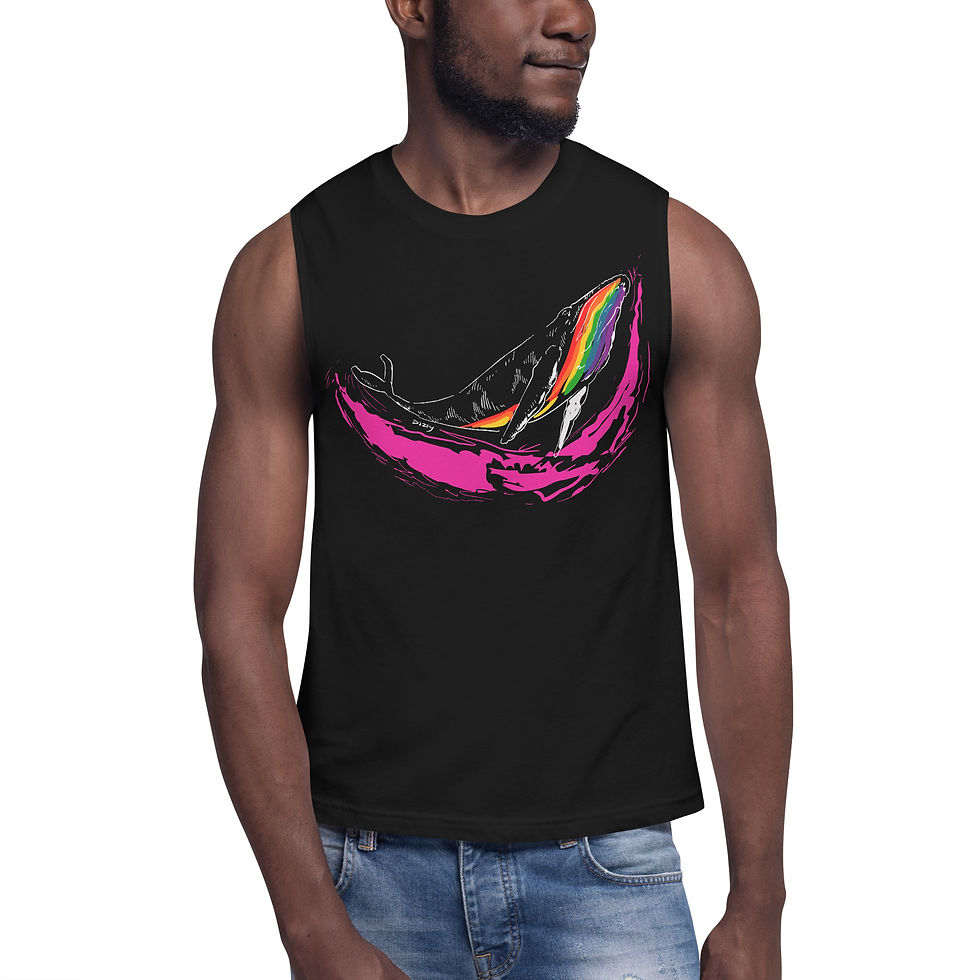 Thumbnail: Rainbow Whale (Pride) - Muscle Shirt