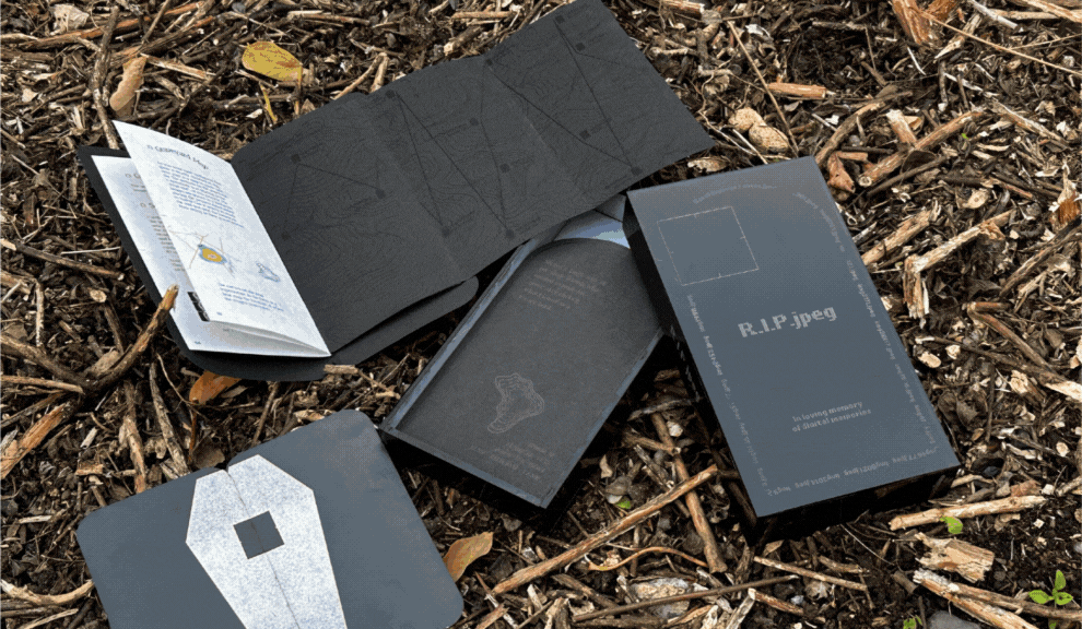 Grey Black Modern Elegant Name Initials Monogram Business Card (Facebook Video)-2.gif