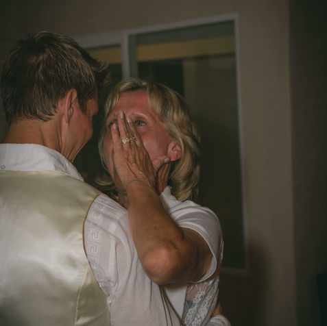 Mother cries during first dance with son on Wedding Dance floor. Laguna Beach Wedding. Luxury Wedding Photographer GoShiggyGo Shiggy