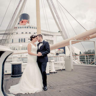 Wedding couple poses. After first look. Queen Mary Long Beach. Getting ready wedding photos. Wedding Photographer Shiggy GoShiggyGo