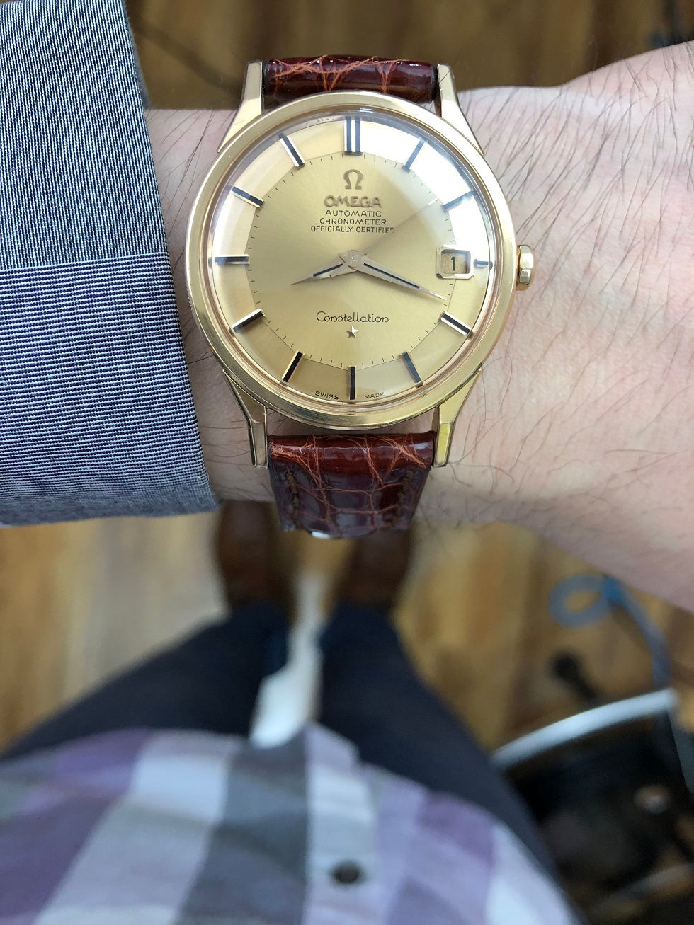 Thumbnail: 1966 OMEGA CONSTELLATION PIE PAN DE LUXE 18K RG