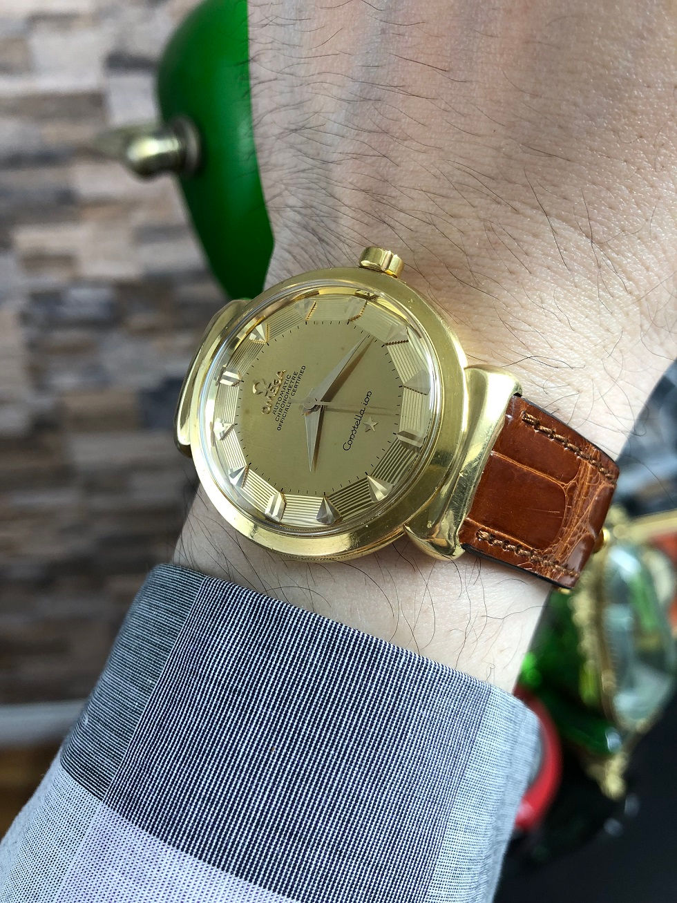 Thumbnail: 1957 OMEGA CONSTELLATION PIE PAN DE LUXE 18K