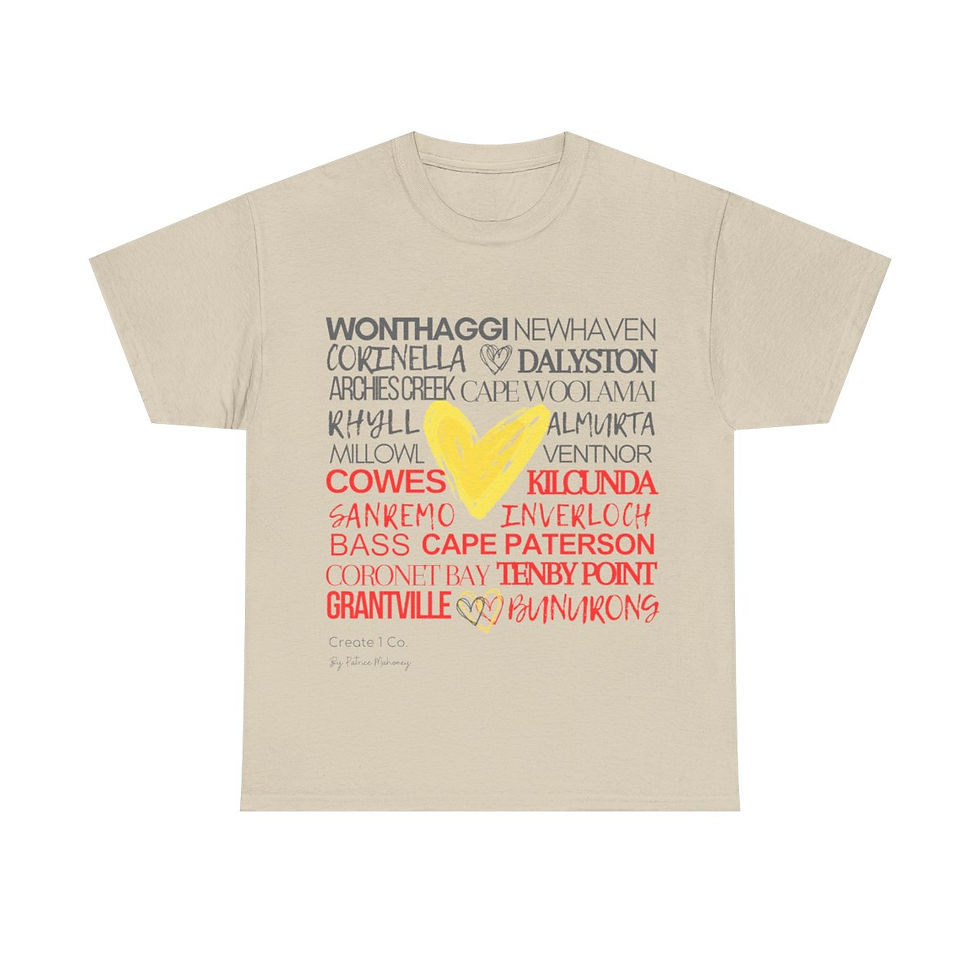 Thumbnail: Bass Coast Towns - Bunurong - Unisex Heavy Cotton Tee