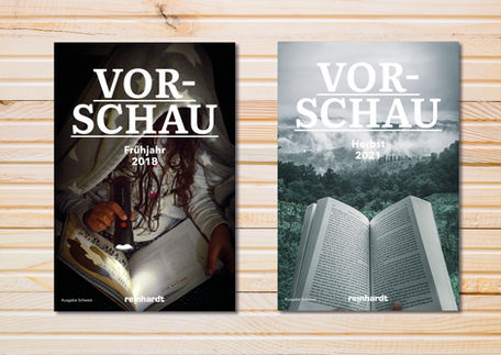 Editorial Design für Buchvorschau Reinhardt – Studio Steiger, Grafikdesign Basel, Schweiz