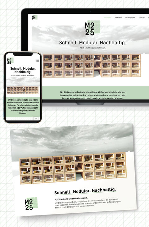 Corporate Design und Webdesign für M2-25 – Studio Steiger, Grafikdesign Basel, Schweiz