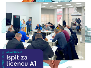 Uspešno realizovan ispit, 30. novembra, u okviru Obuke za licencu A1