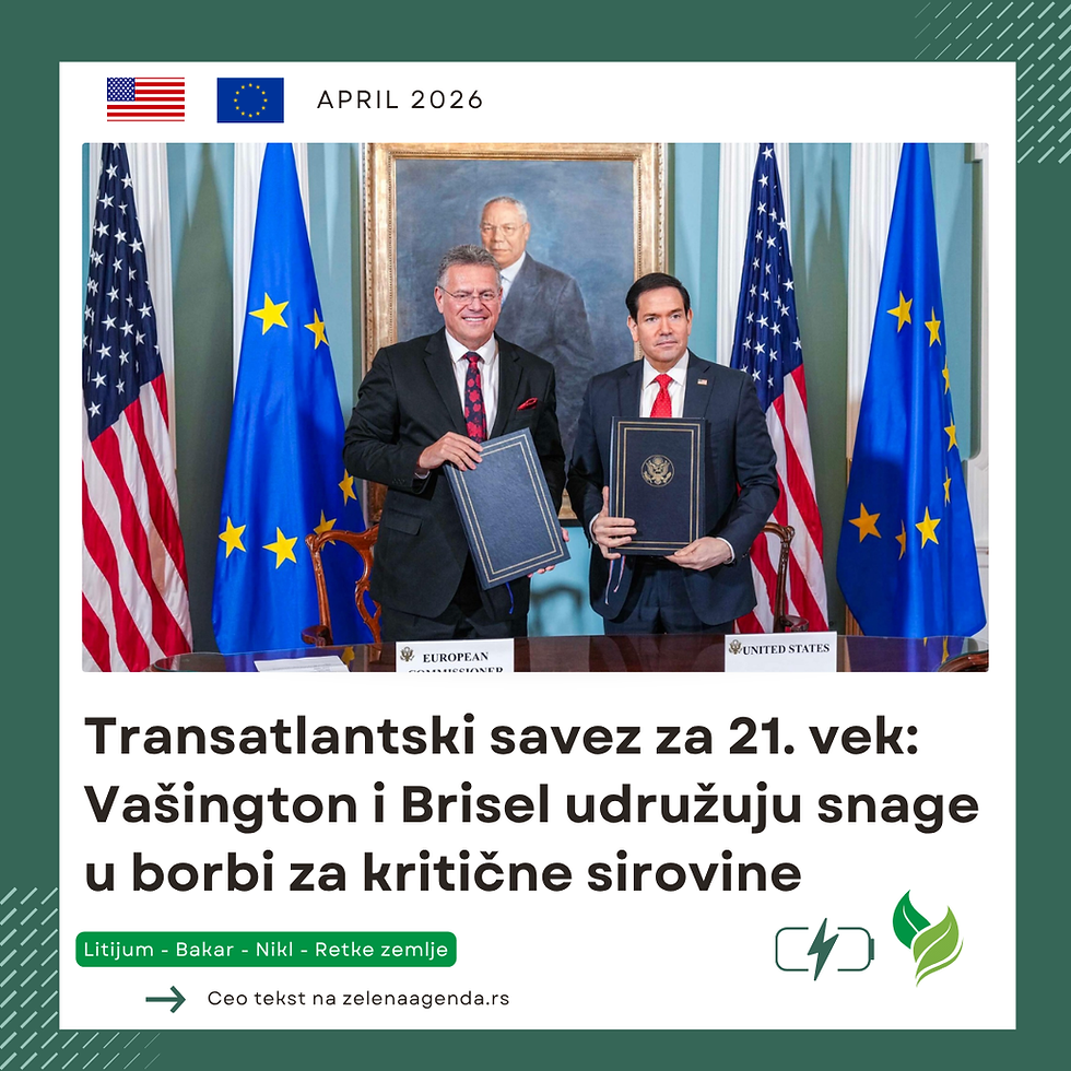 Transatlantski savez za 21. vek: Vašington i Brisel udružuju snage u borbi za kritične sirovine