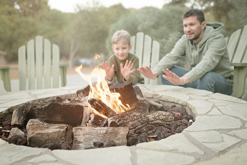 Family Around Campfire