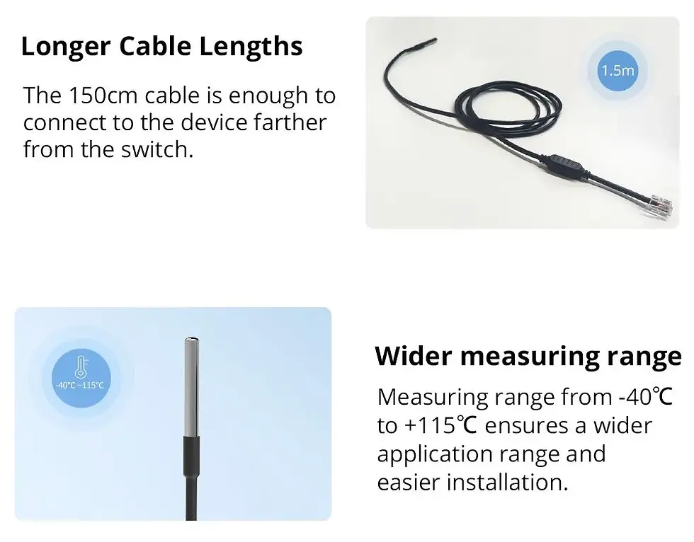 Thumbnail: Sonoff WTS01 Waterproof Temperature Sensor for TH Elite/Origin 1.5m