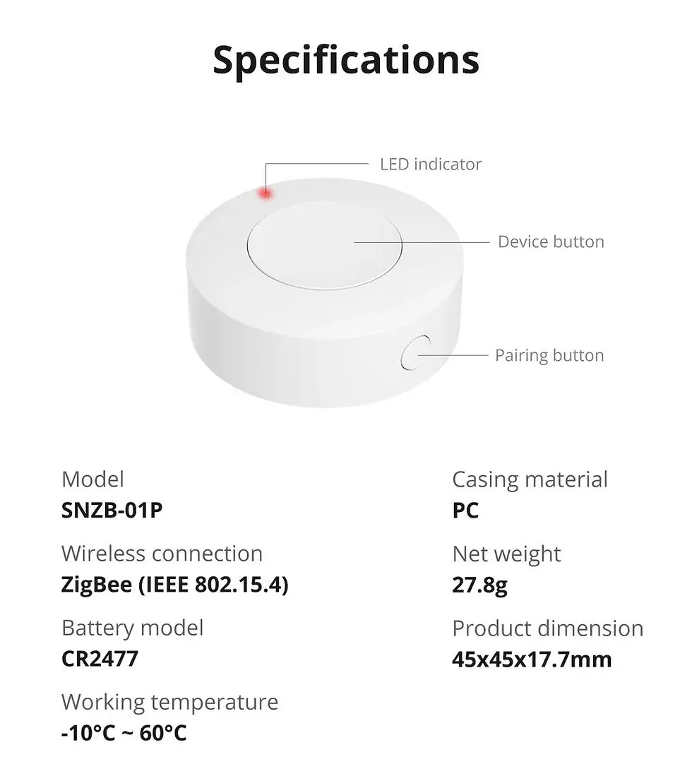 Thumbnail: SONOFF Zigbee Wireless Switch SNZB-01P (Battery included)