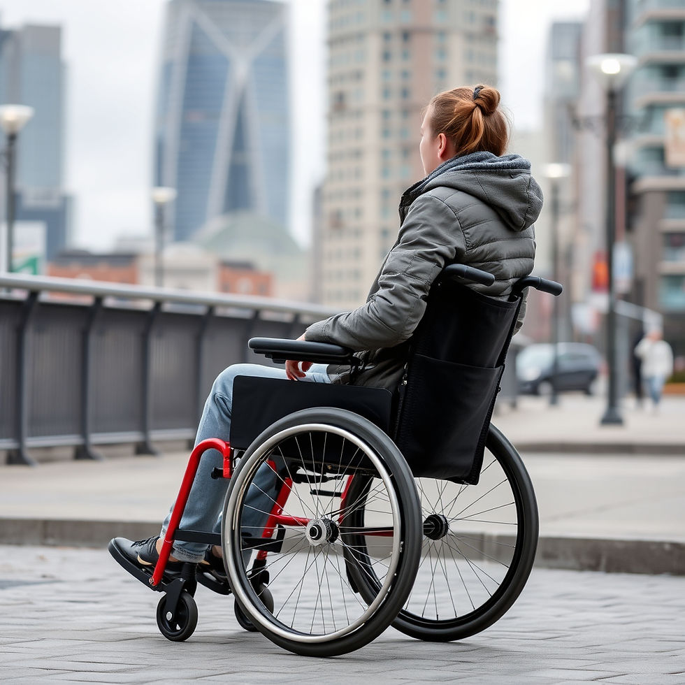 Spinal cord injury victim in wheelchair