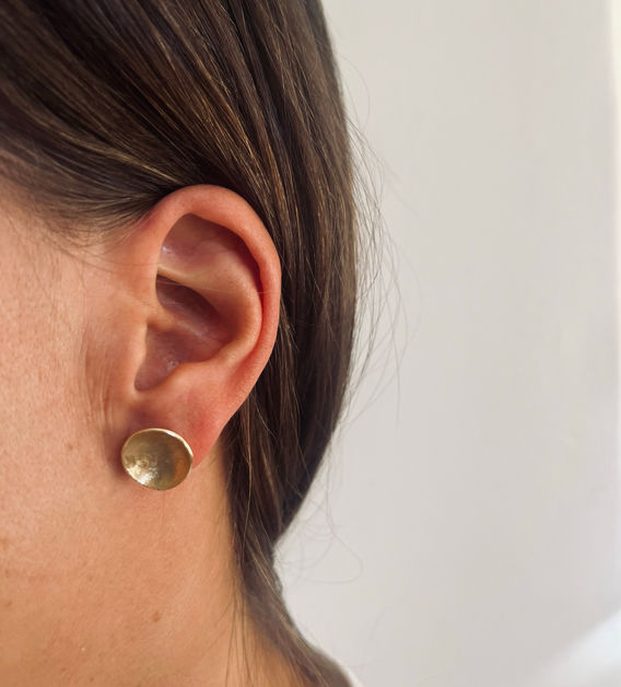 Large gold bowl studs