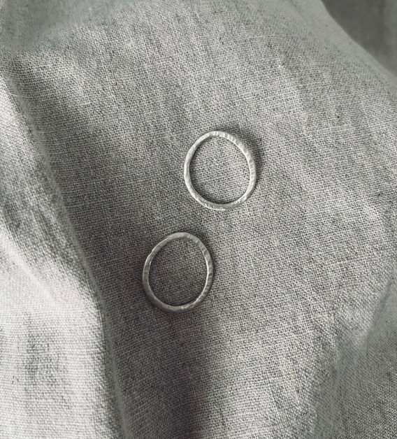 Large Silver Ripple Studs