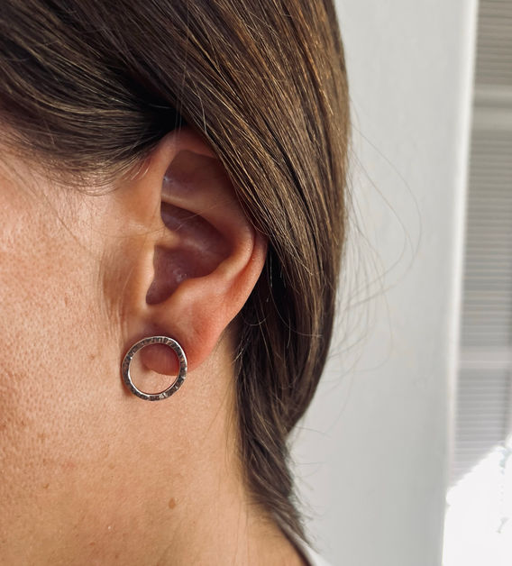 Small Silver Ripple Studs