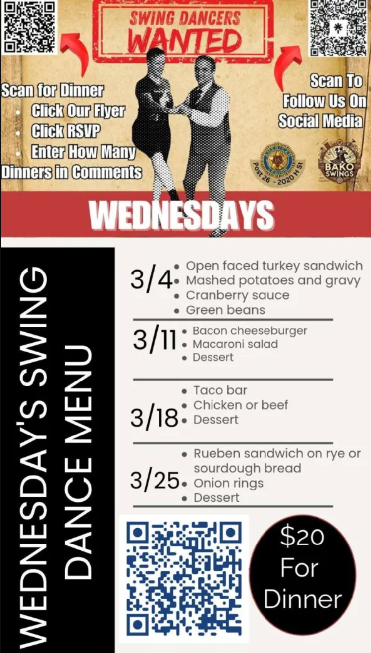 Swing Dance Lessons & Dinner