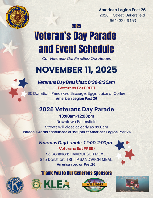 Veteran's Day Parade & Event Schedule