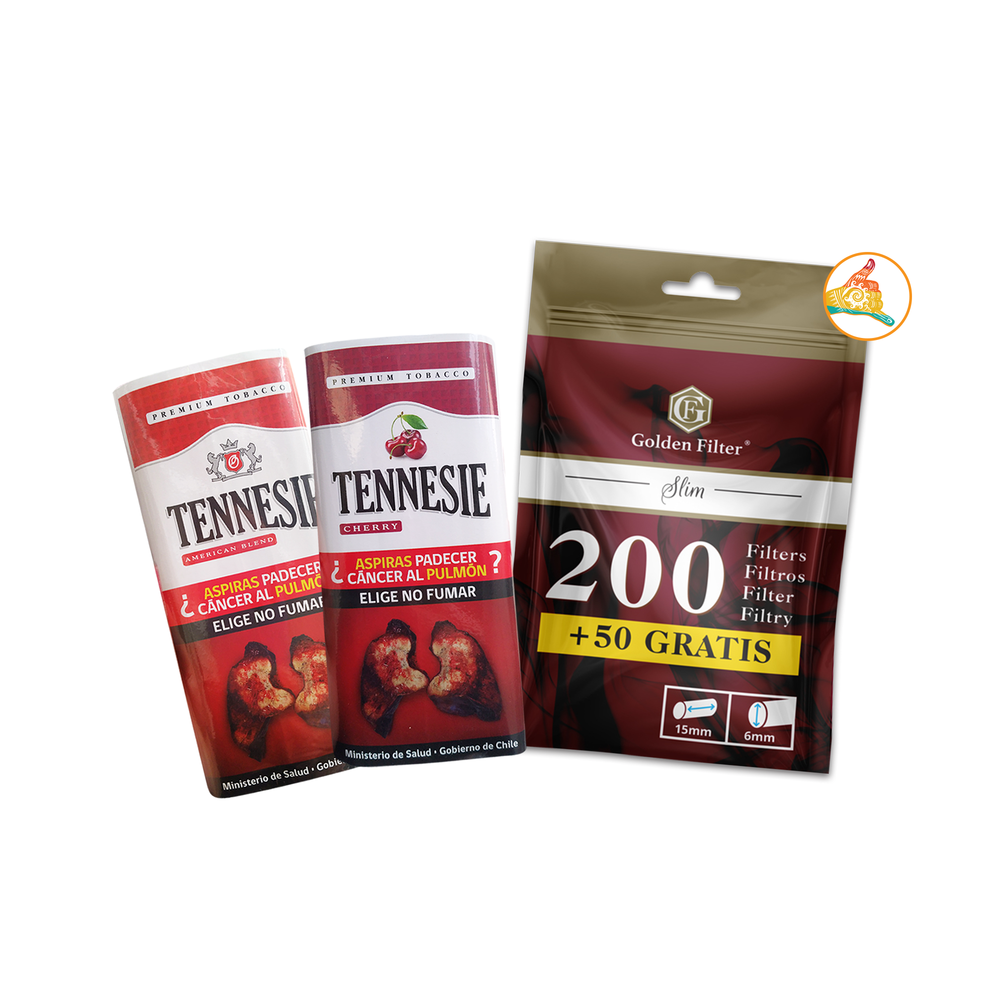 2 Tennesie + 250 Filtros Slim Golden Filter