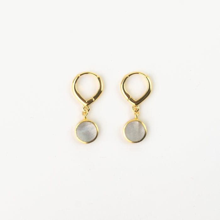 Thumbnail: Gold Asri Freshwater Pearl Huggie Hoop  earrings