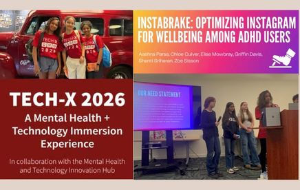 Aashna Parsa (YND founder) at Stanford Tech-X (Mental Health +Technology Immersion Program). Co-designed InstaBrake to optimize Instagram for the wellbeing of ADHD youth.