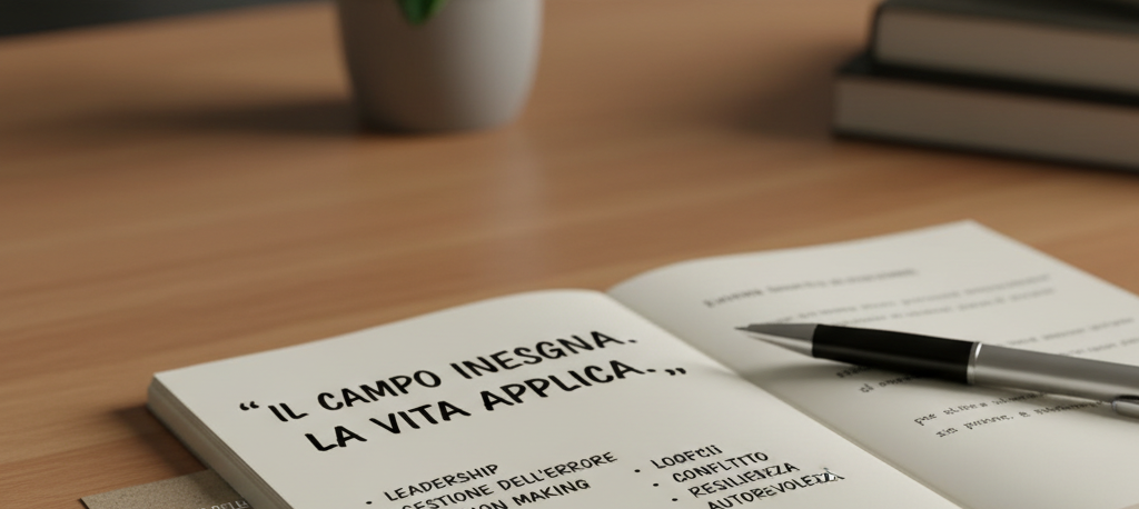 Close-up of a notebook with a motivational quote and a pen on a wooden desk