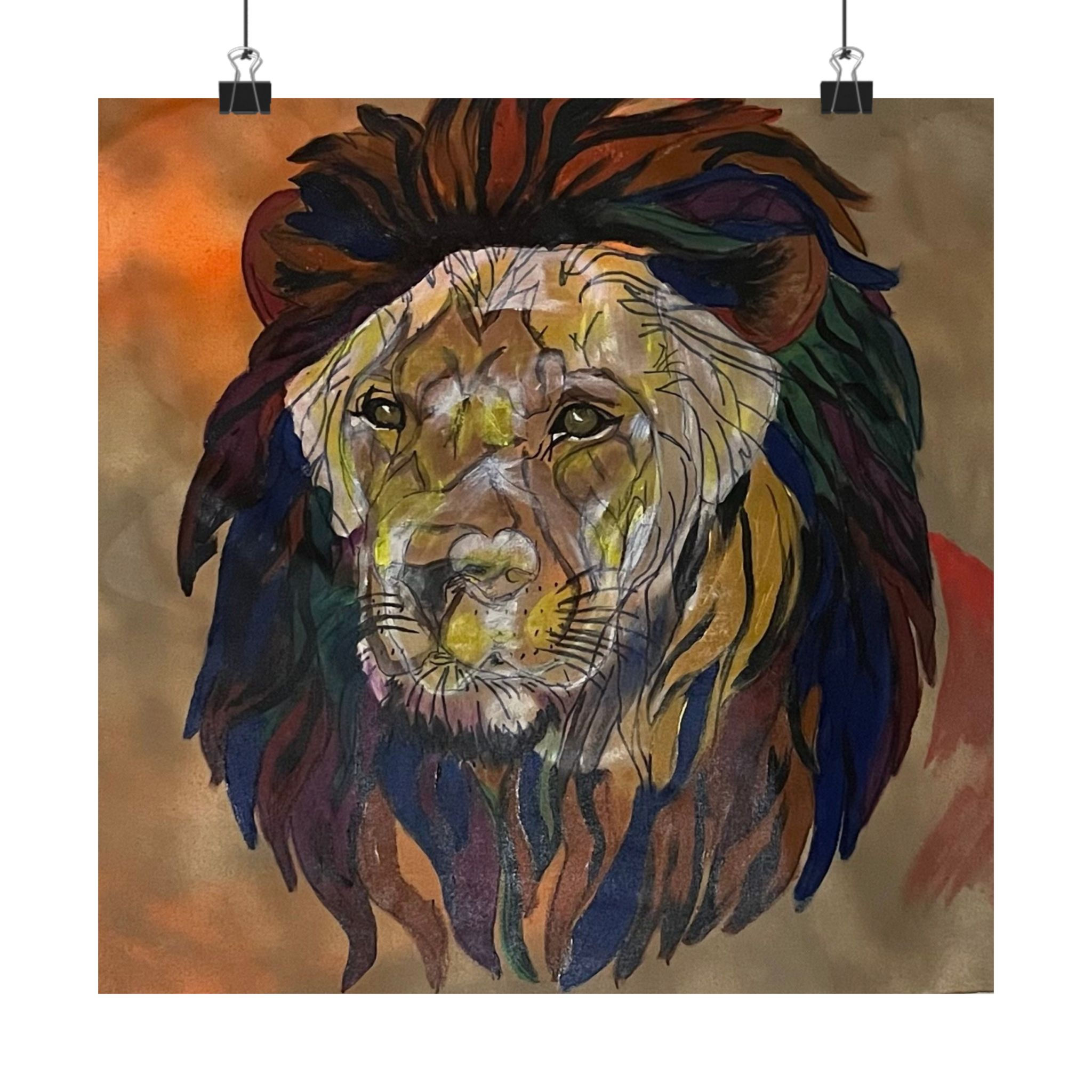 Dogfaced Lion Poster, Animal Art, Nature Lovers, Wall Art, Unique Artwork.