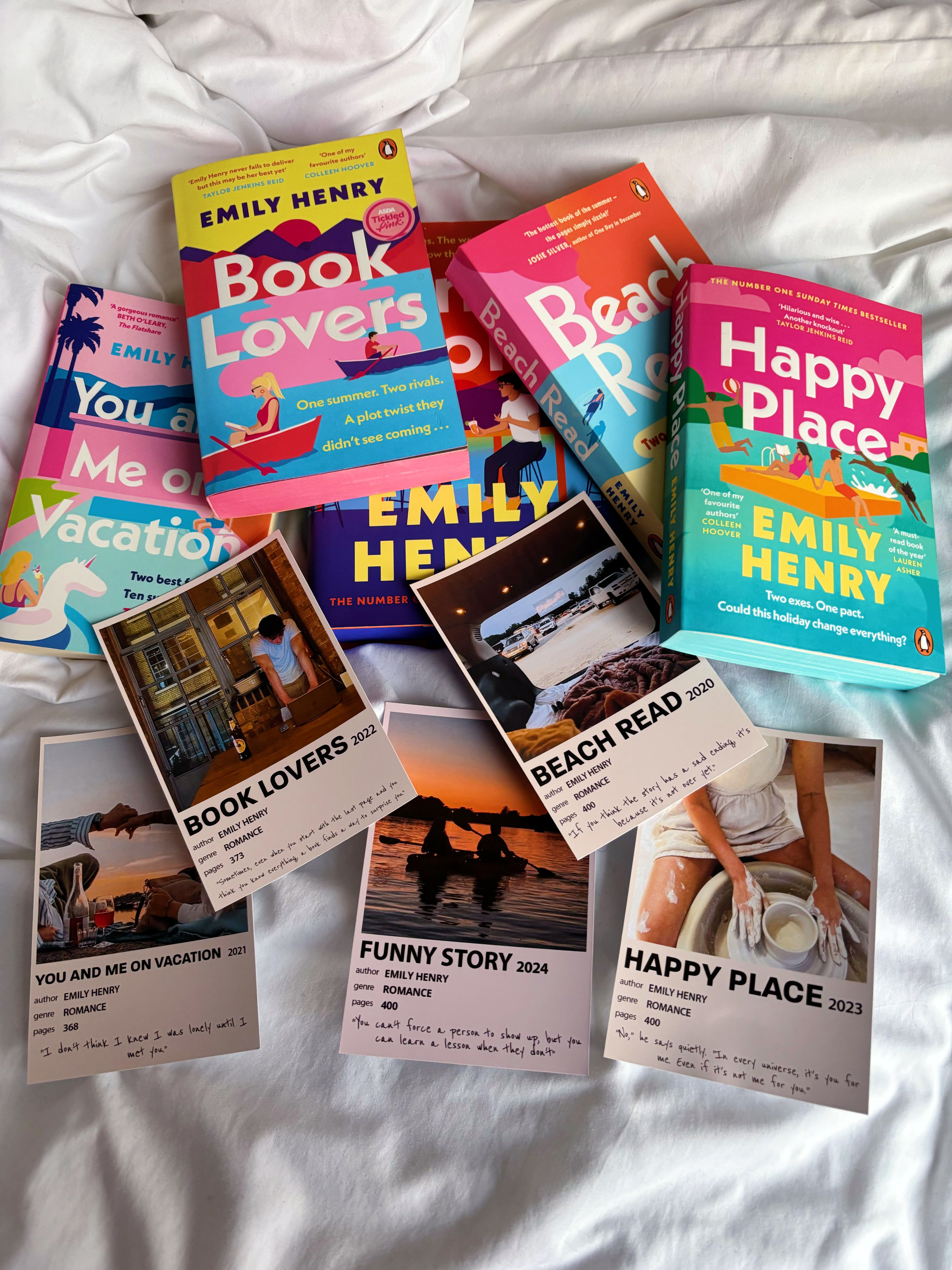 Emily Henry Aesthetic Book Postcards / Bookmarks