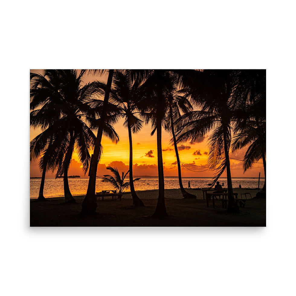 Beautiful Scenic Sunset Idyllic Island Beach View Panama