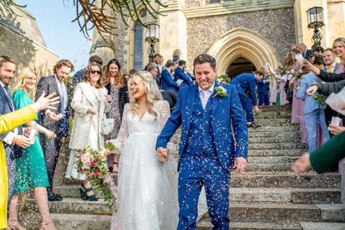 wedding marriage celebration happy people couple bride groom church ceremony guests