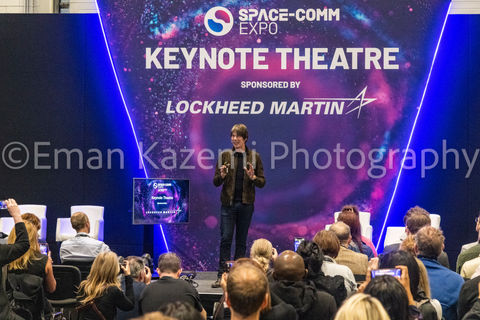 space comm expo 2025 brian cox keynote theatre talk excel london