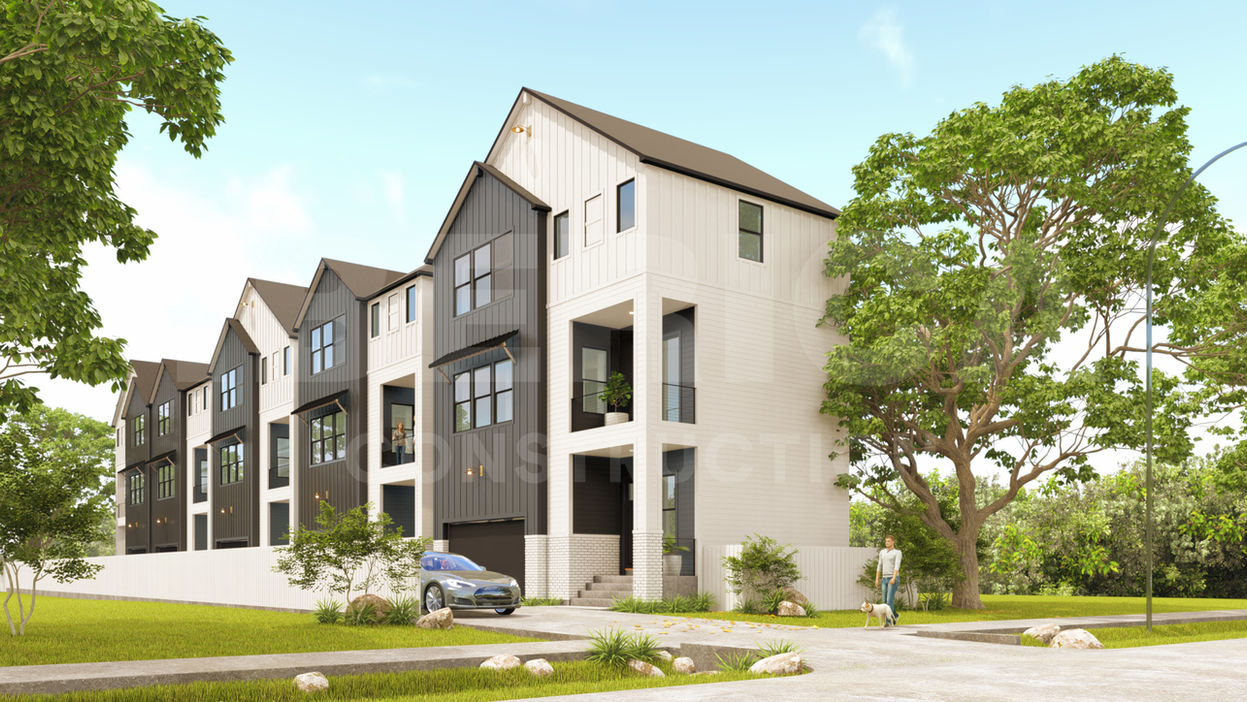 The upper facade of Rossie Estates showcases a covered balcony connected to the main social areas, providing a relaxing outdoor retreat. Angled roofs and expansive windows enhance the airy, open feel, while subtle gold metallic details in light fixtures add sophistication. This design perfectly blends cozy outdoor spaces with modern elegance, ideal for family living and entertaining.